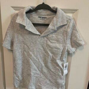 Old Navy Light Gray Toddler Boy Polo Shirt